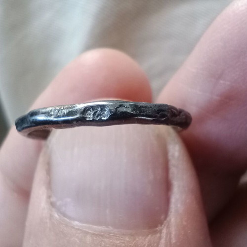Silver handmade ring with large sapphire, 22k gold plated, like new