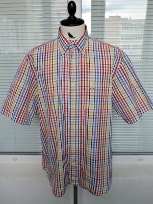 Paul & Shark Checked Multicoloured Short Sleeve Shirt XL like new, 100% cotton