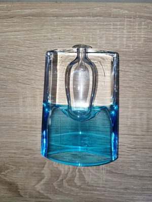 Krosno glass oil candle holder blue and clear, like new