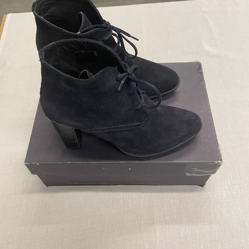 Soldini Donna ankle boots dark blue used, suede, size 38