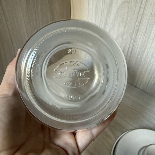 Glass storage jar with lid