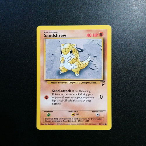 Pokémon Sandshrew Base Set 2 card used, good condition