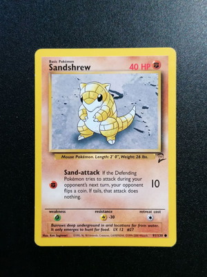 Pokémon Sandshrew Base Set 2 card used, good condition