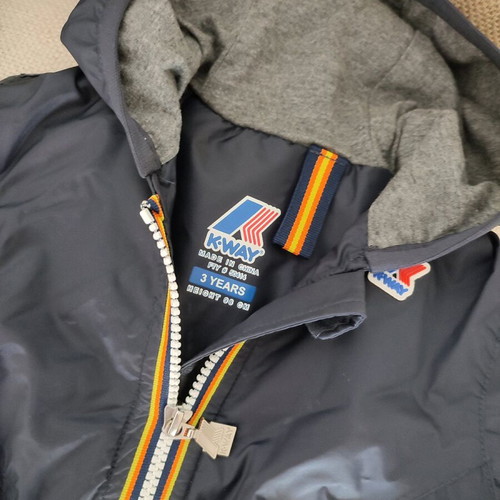K•way lightweight jacket for boys new, dark blue with hood
