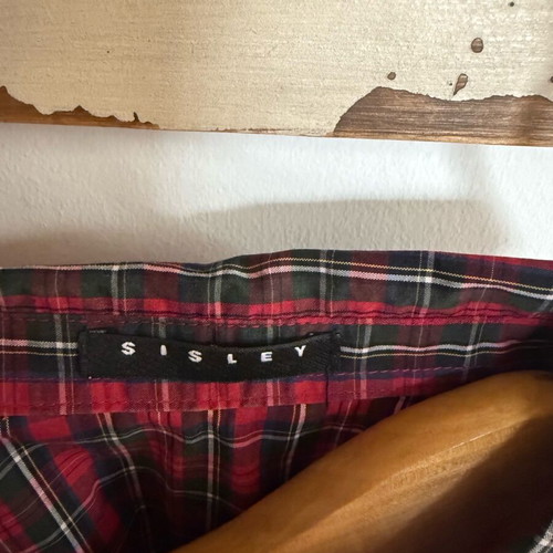 Sisley shirt red cotton like new, size S