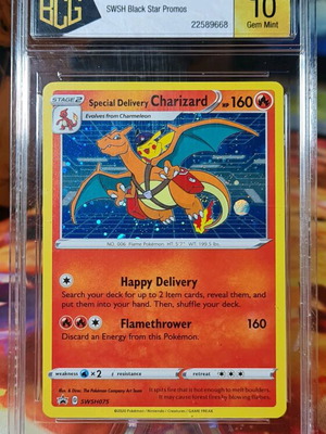 Картичка Pokemon Special Delivery Charizard Black Star Promo 2022 нова
