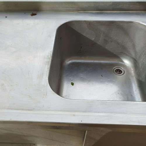 Λάντζα διπλή επαγγελματική inox μεταχειρισμένη, 2μ x 70εκ x 90εκ