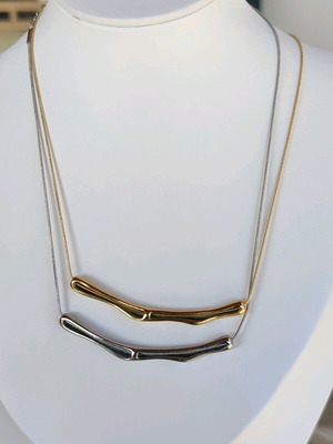 Steel necklace new, gold and silver color