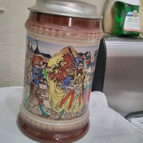 Collectible beer stein 1/5 liter German ceramic like new