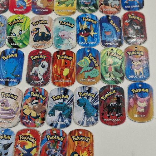 Pokemon metal tags used, lot of 50 original 2006