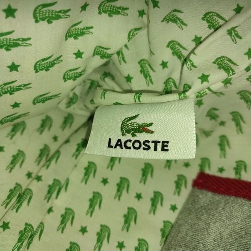 Lacoste handbag used, grey and red