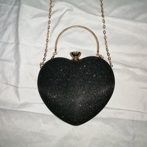 Elegant Heart-Shaped Shoulder Bag new, black