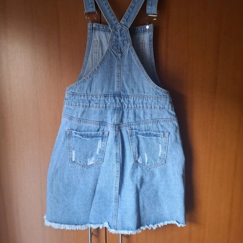 Denim pinup salopette dress like new, light blue