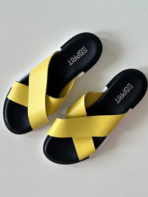 Esprit yellow summer sandals size 39 new