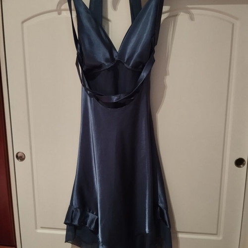 Rebecca Blu satin dress like new, size S, blue