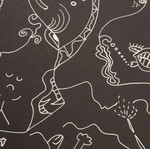 Original Artwork Cosmic Alchemy White Gel Pen on Black Paper New
