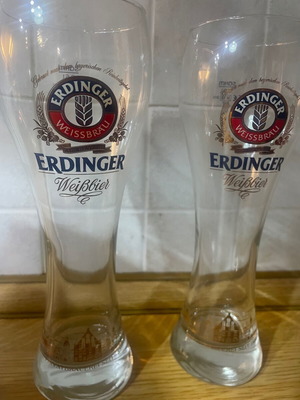 Ποτήρια μπύρας Erdinger σαν καινούργια, 2 τεμάχια 500ml