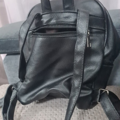 Black women's backpack in eco leather with metal studs