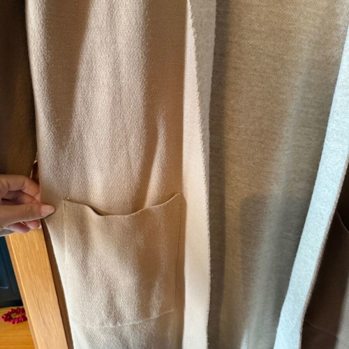 Koton cardigan new thick with hood, beige and white