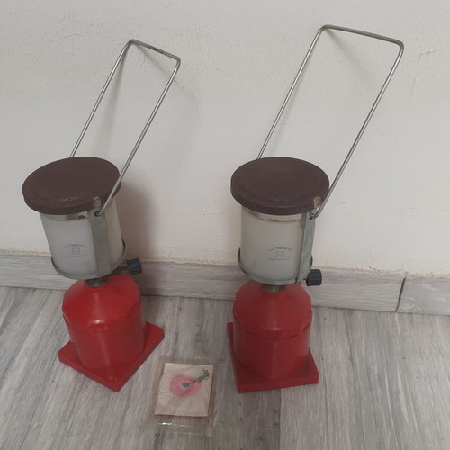 Gas Lamps used, set of 2 with asbestos mesh and spare mesh