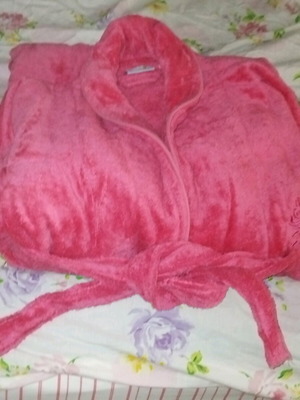 Cotton bathrobe fuchsia XL new