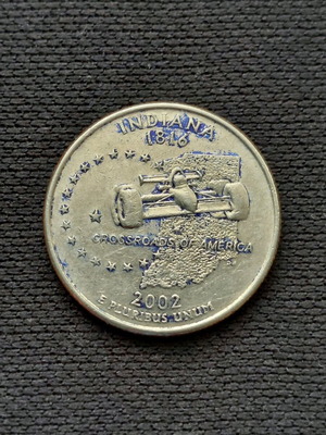 1/4 Dollar 2002 coin from USA used