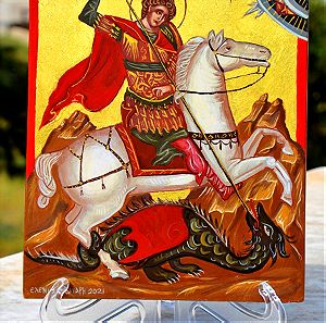 Εικόνα Άγιος Γεώργιος με άλογο και δράκο