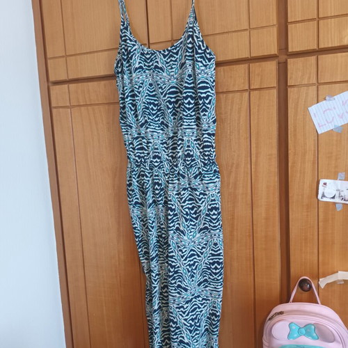 One-piece jumpsuit used, blue and green, size XS