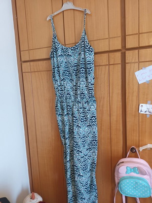 One-piece jumpsuit used, blue and green, size XS