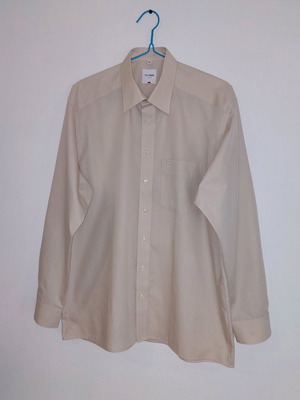 Olymp men's shirt new, size L-XL, light beige