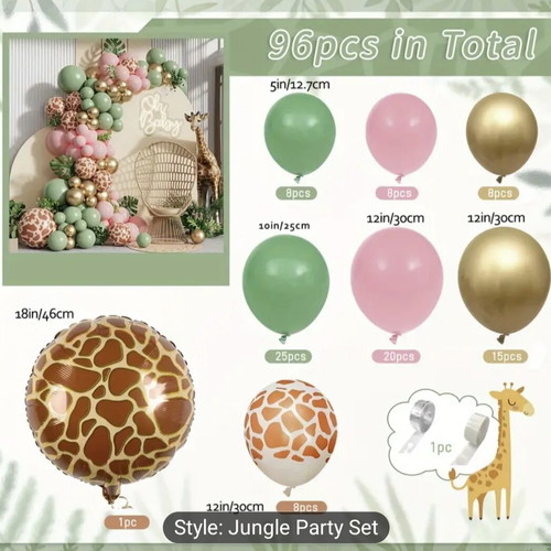 Jungle Safari Girl 2 Years Birthday Decoration Set new