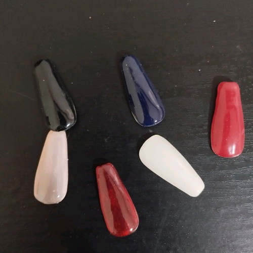 Fake plastic nails like new with base and clear polish