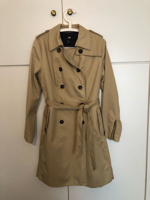 H&M Beige Trench Coat like new, size 44 XL fit
