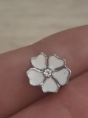 Charm for bracelets flower decorated with stone, like new