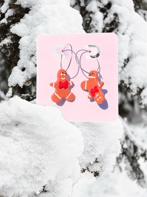 Gingerbread Man Handmade Christmas Earrings new