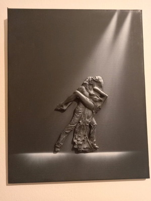 Used wall art with dancing couple, modern style