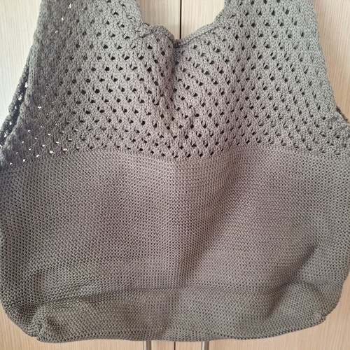 Knitted shoulder shopper bag green new 45 x 35 cm