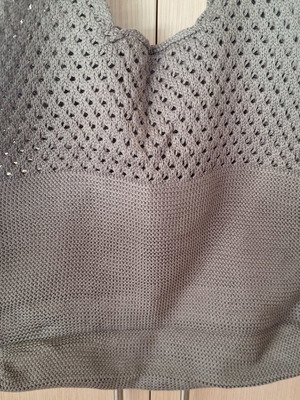 Knitted shoulder shopper bag green new 45 x 35 cm