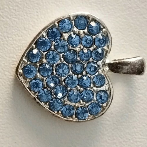Vintage KC Blue Gradient Bling heart pendant motif used