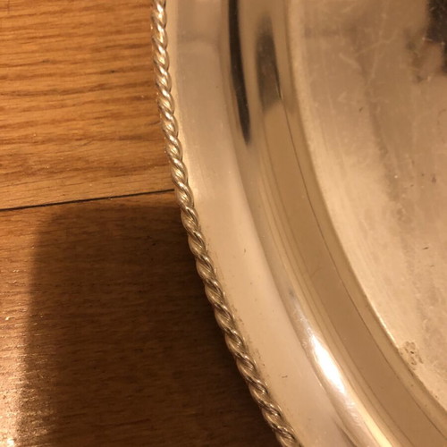 Silver Oval Tray vintage used, 42x32 cm
