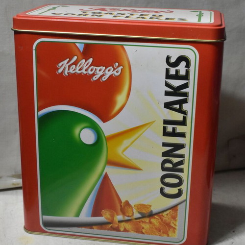 Kellogg’s Corn Flakes vintage metal storage tin like new, retro