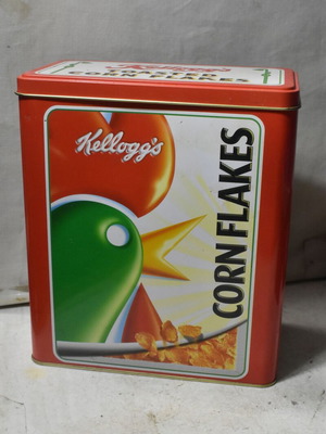 Kellogg’s Corn Flakes vintage metal storage tin like new, retro