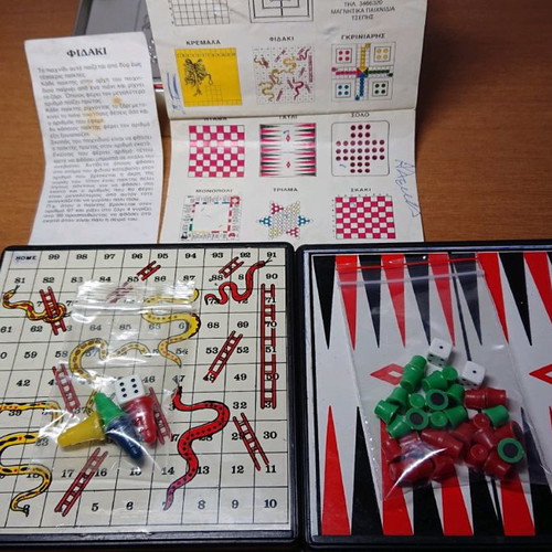 Magnetic Snakes and Ladders and Backgammon used, mini board games