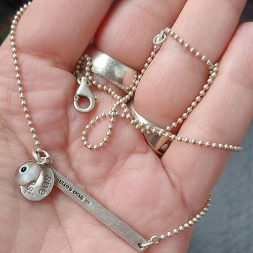 Sue Sensi silver necklace with Nazar eye like new