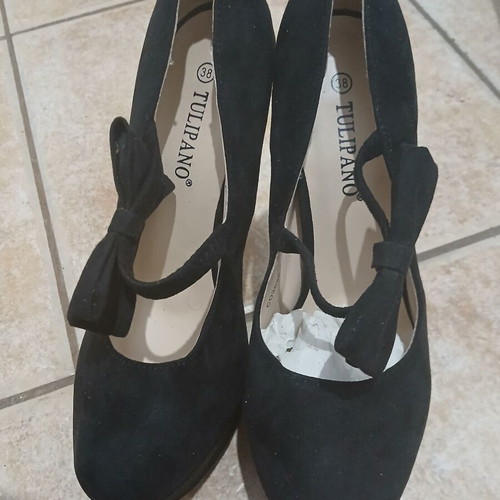 Tulipano black high-heeled women's shoes size 38