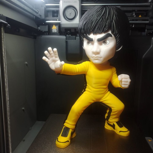 Bruce Lee 3D print figure with nunchaku, 28-30cm
