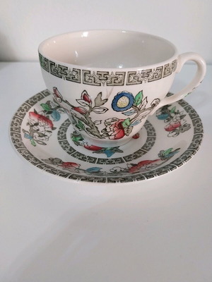 Vintage Johnson Brother's Indian Tree Cup and Saucer, England, set of 6