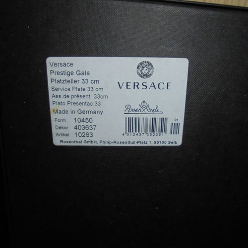 Versace Prestige Gala gold-plated serving platter used 33cm in box