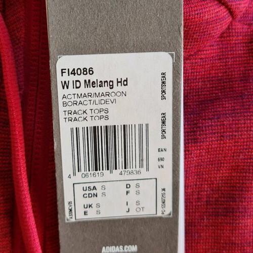 Adidas jacket new with tag, red, size S