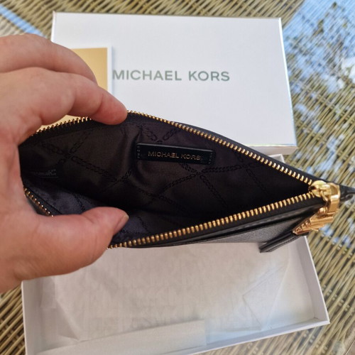 Leather card holder Michael Kors black new
